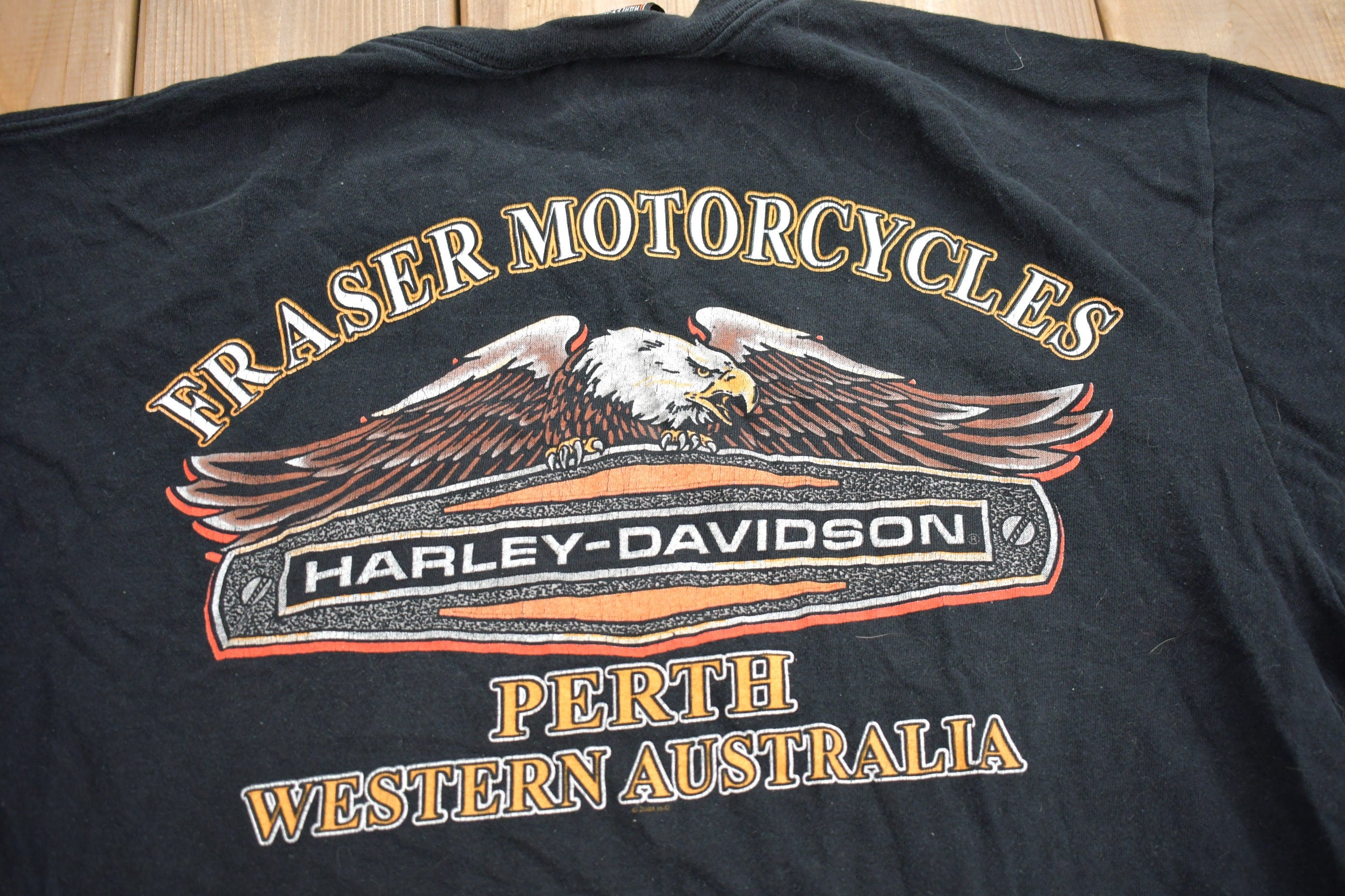 Vintage 2002 Fraser Motorcycles Harley Davidson Perth Australia T-Shirt