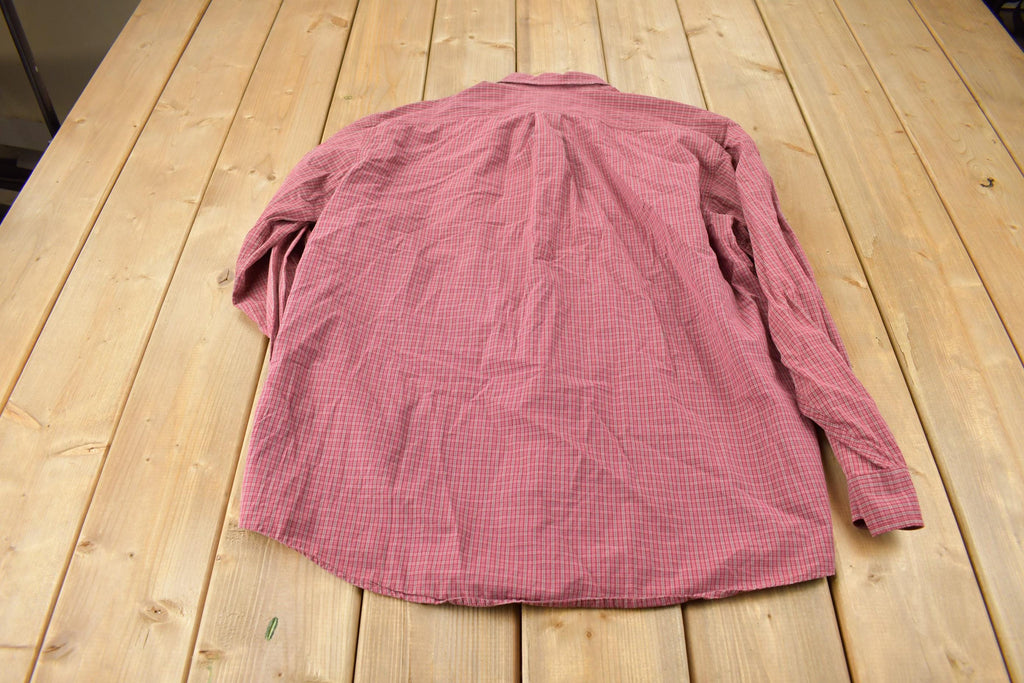 Vintage 1990s LL Bean Plaid Dress Shirt