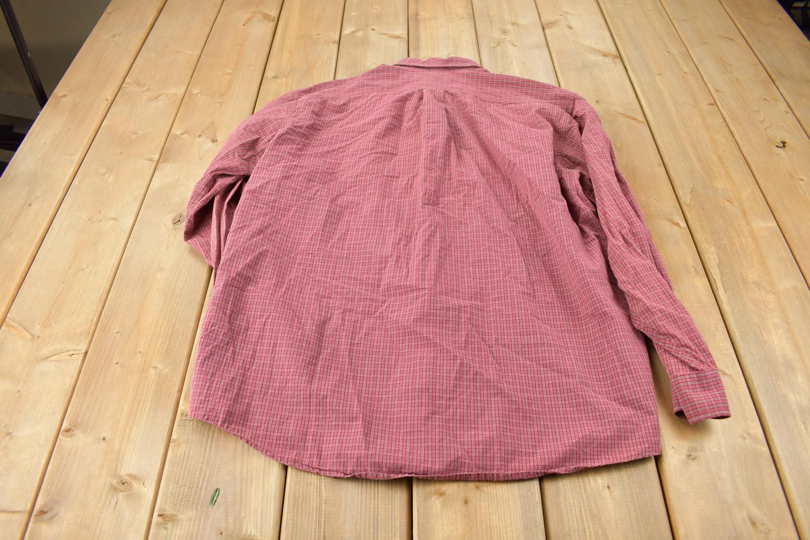 Vintage 1990s LL Bean Plaid Dress Shirt