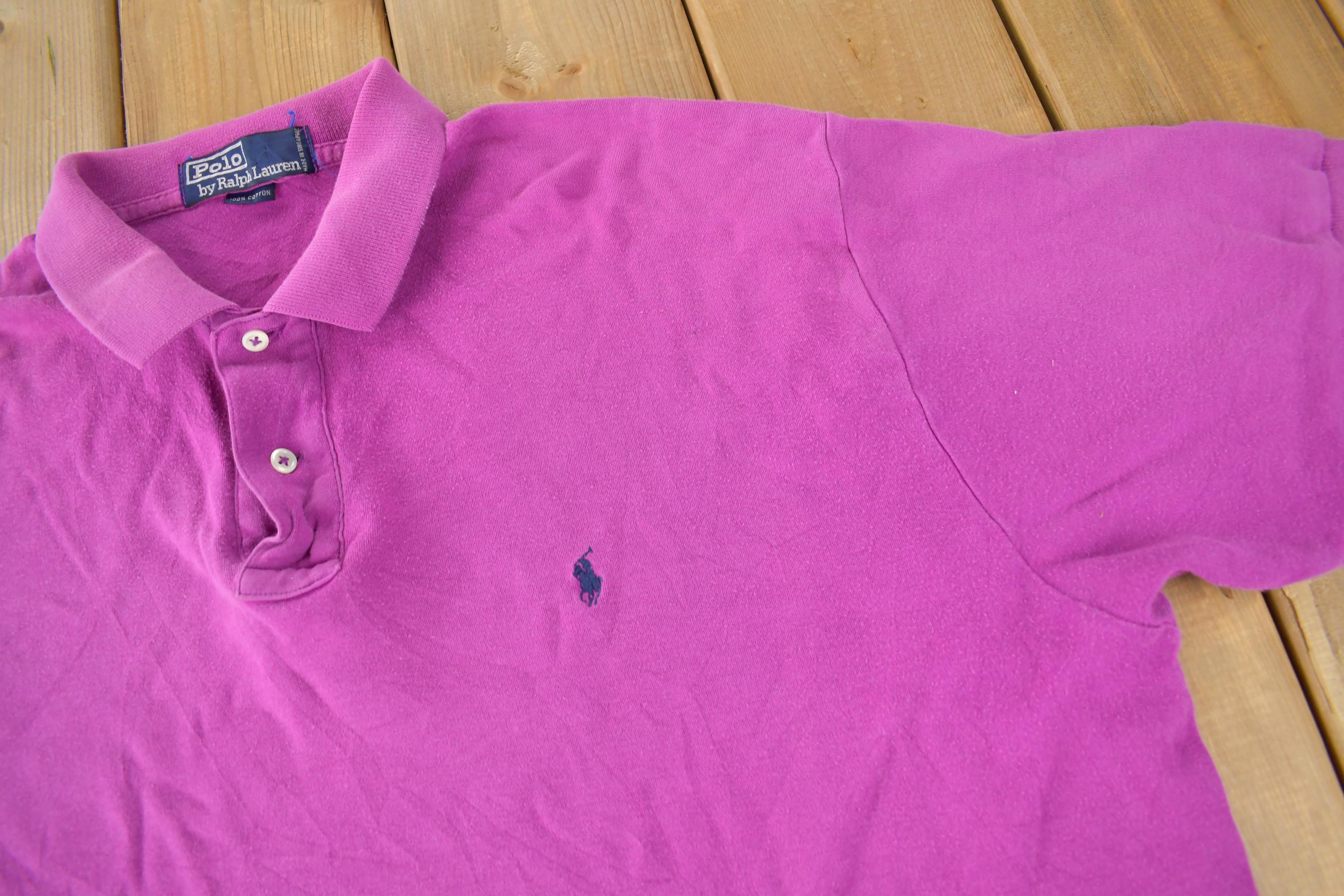 Vintage 1990s Polo By Ralph Lauren Small Pony Pink Polo Shirt