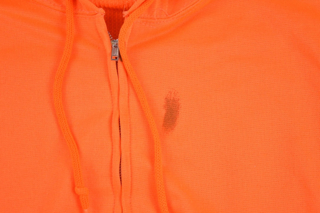 Vintage 1970s Orange Thermal Zip Up Hoodie