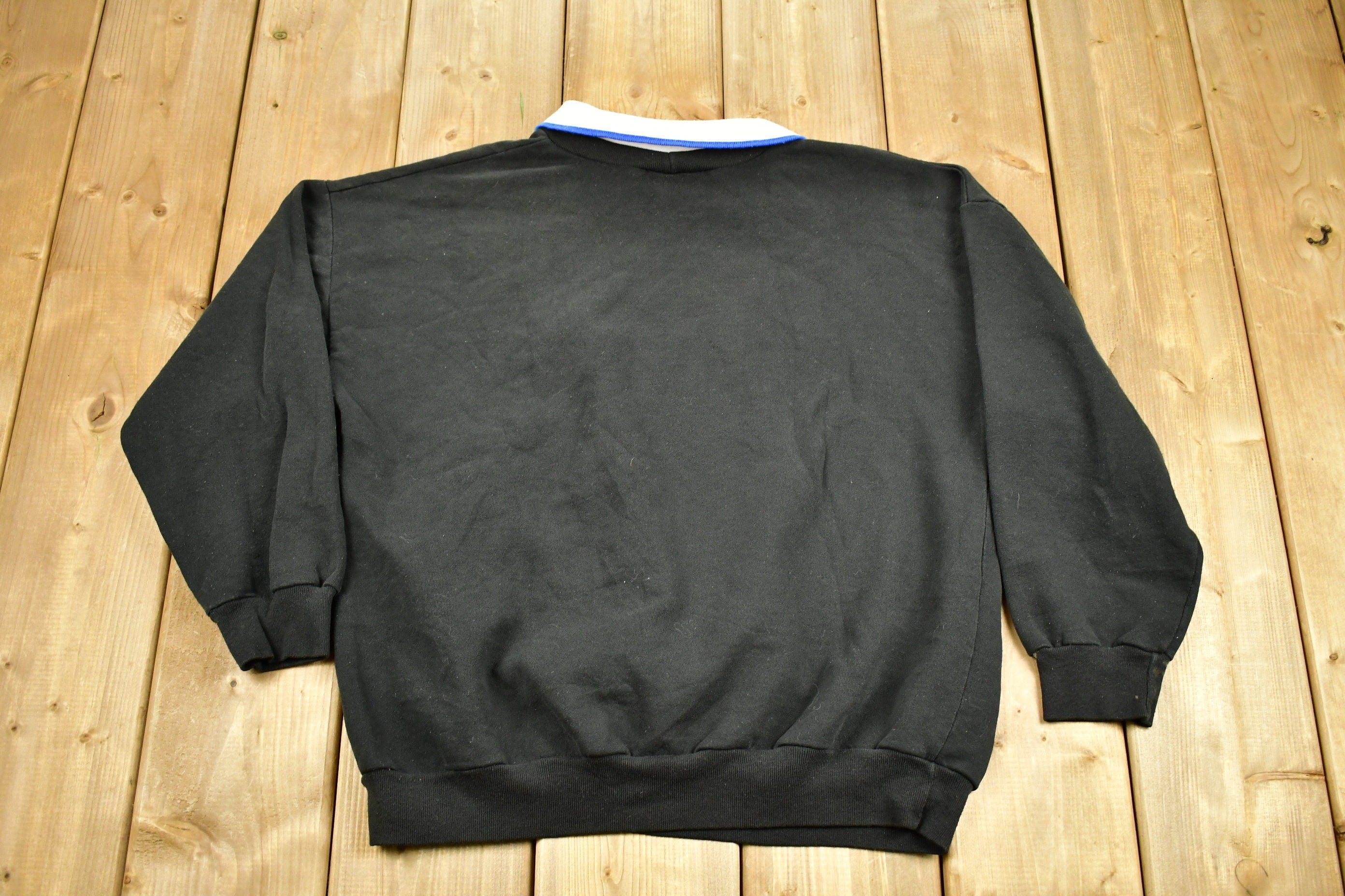 Vintage 1990s Floral Graphic Cute Collared Crewneck Sweater
