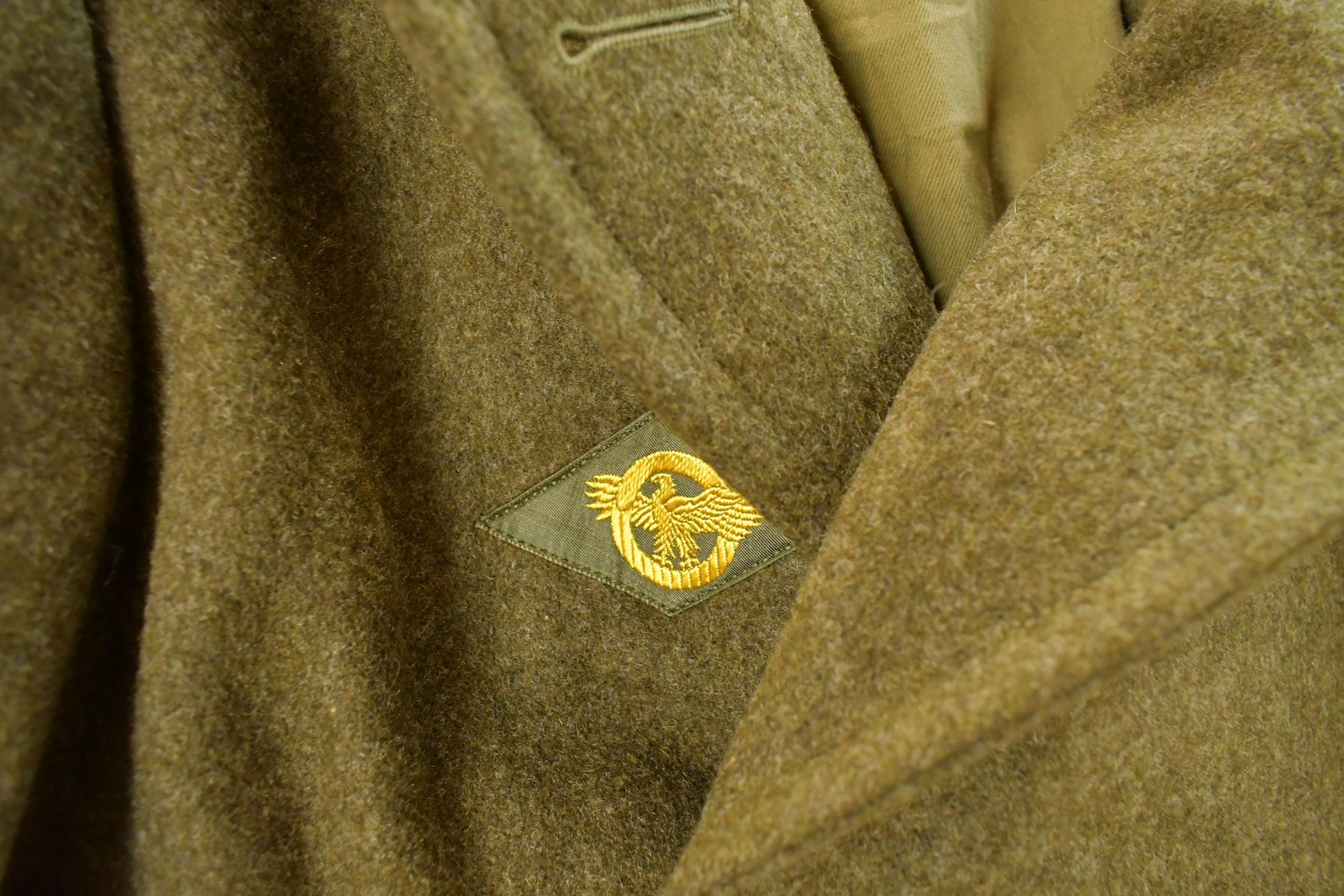 Vintage 1940s WWII Era Military Wool Trench Coat Men's M