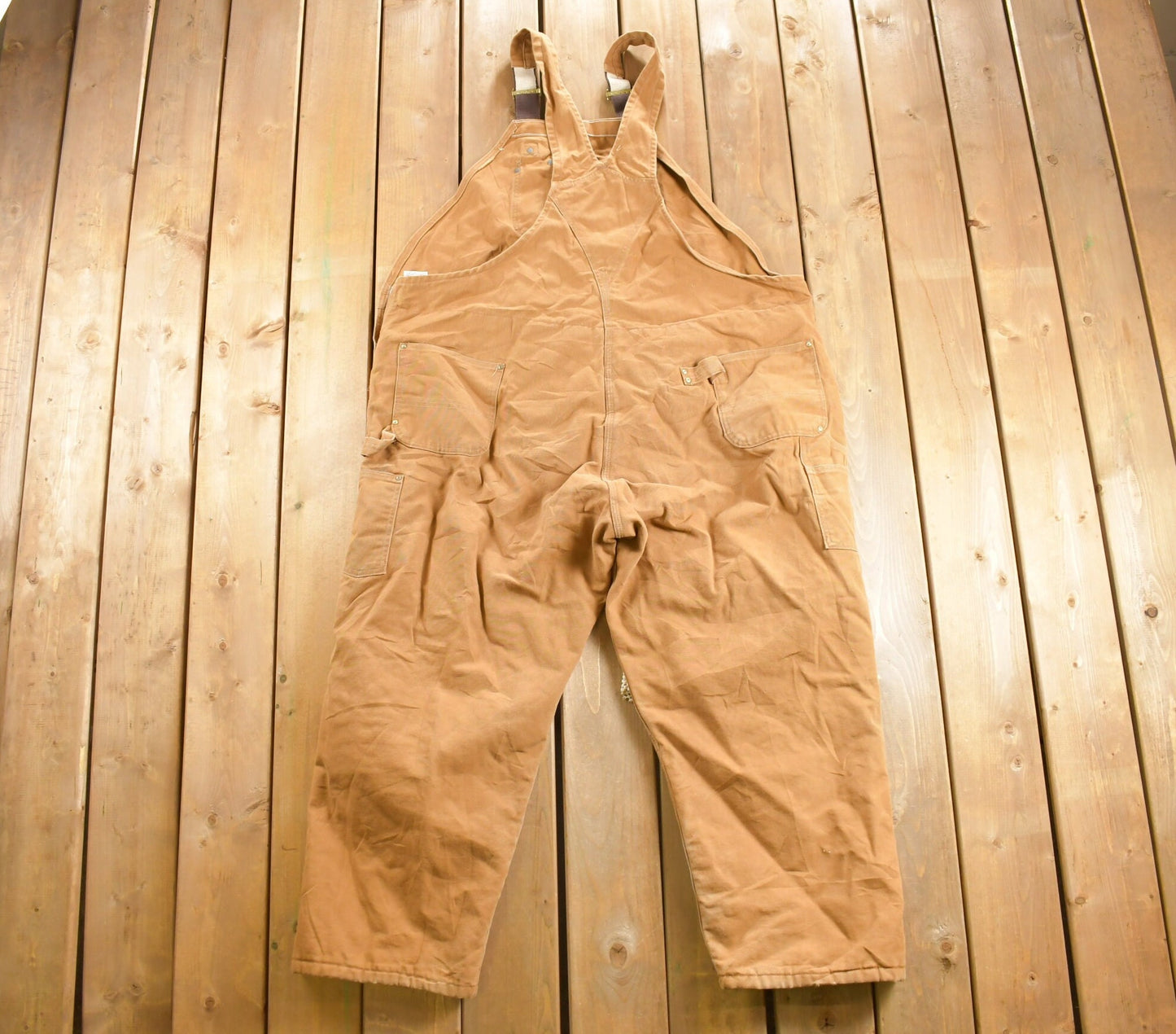 Vintage 1980s Carhartt Double Knee Quilted Canvas Overalls / Made In USA / Utility Overalls / Vintage Workwear / Duck Canvas