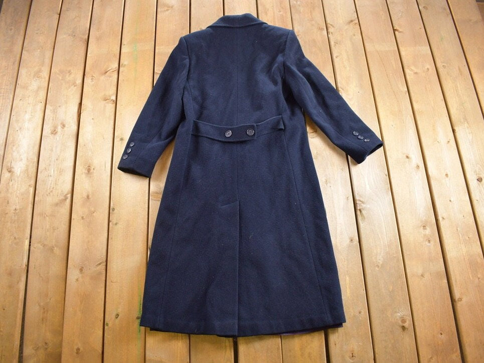 Vintage 1980s Forecaster Wool Jacket / Navy Blue / Wool Jacket / Made in USA / Vintage 80s Jacket / Outdoor / Winter / Cozy Trench Coat