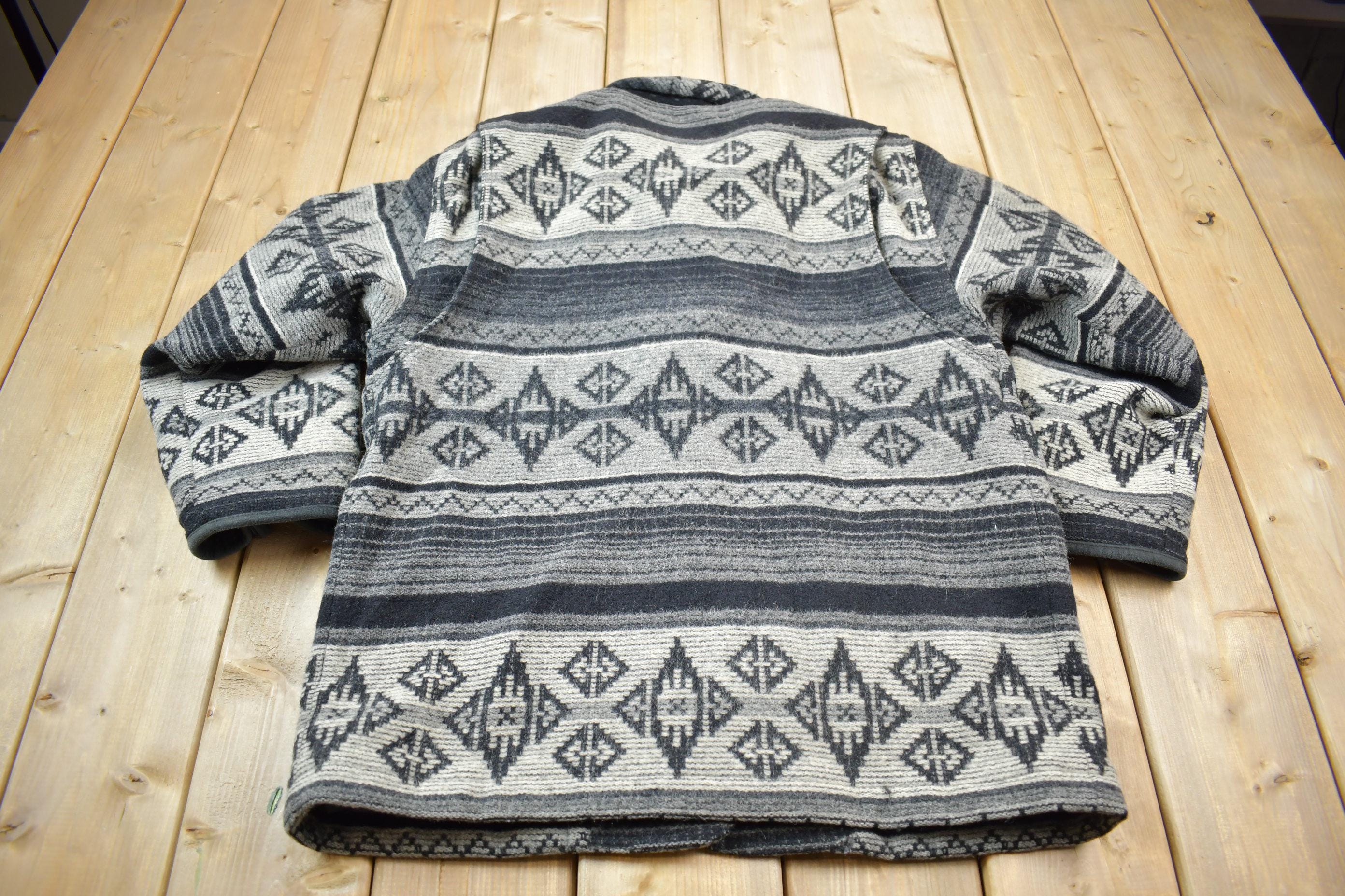 Vintage 1990s Woolrich Aztec Pattern Wool Jacket