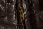 Vintage 1980s Sears The Leather Shop Leather Fur Shearling Collar Jacket