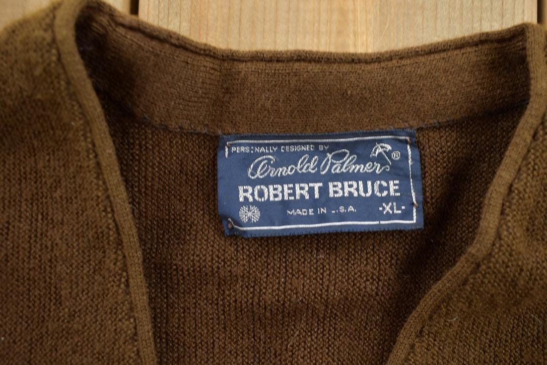 Vintage 1980s Arnold Palmer Robert Bruce Knit Cardigan Sweater