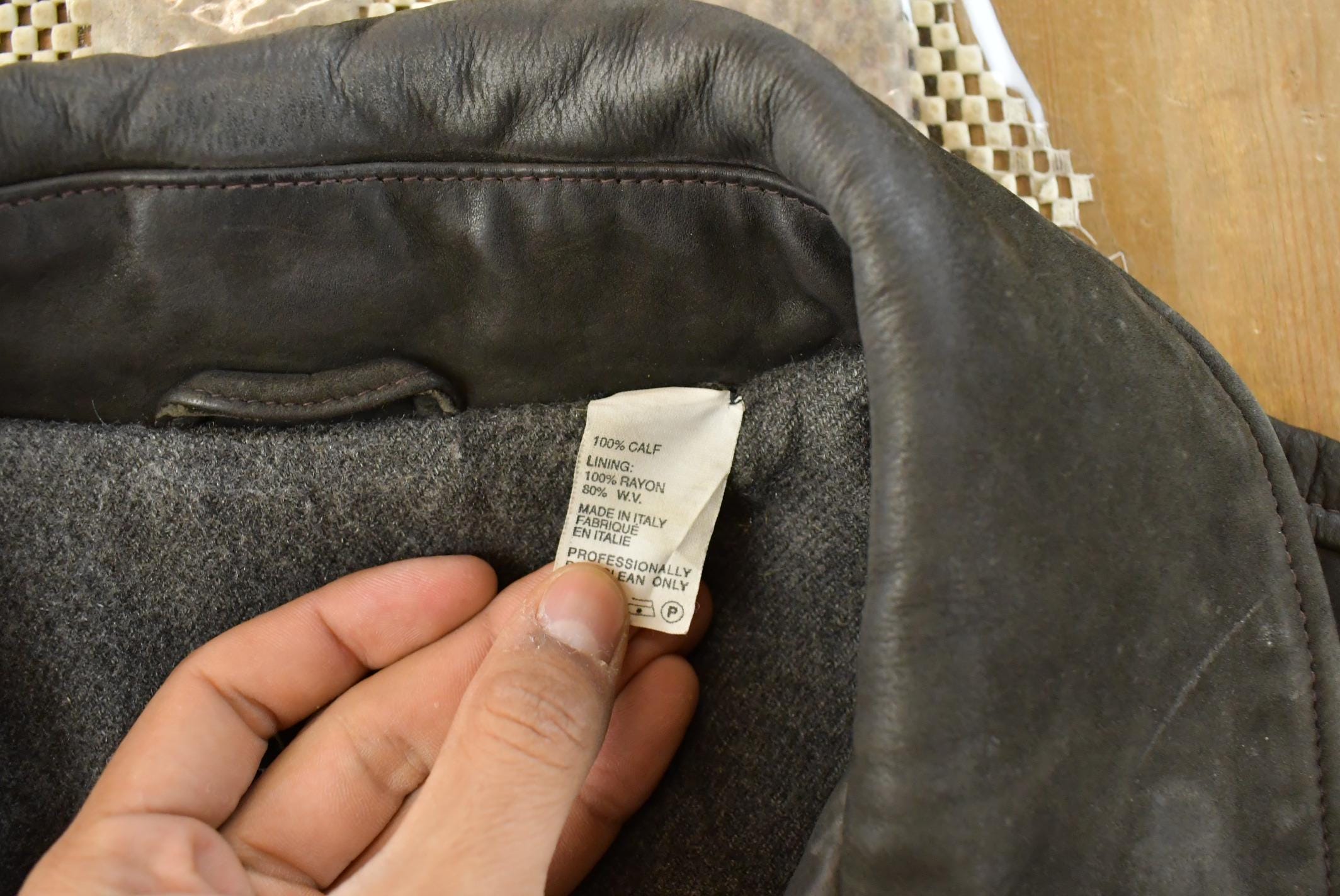 Vintage 1990s Barney's New York Lined Leather Coat Men's XL /