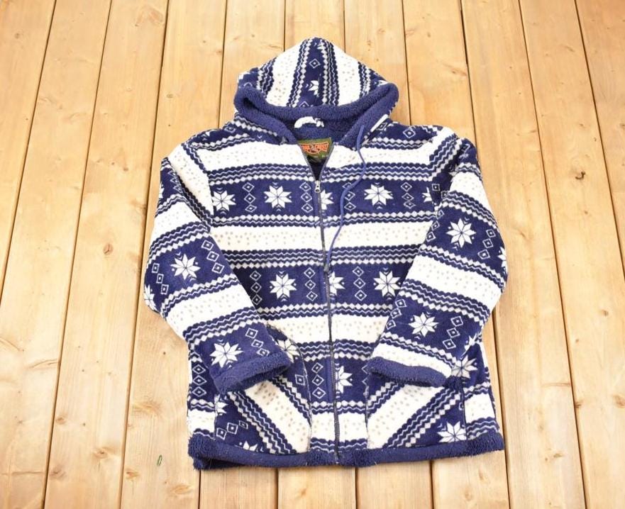 Vintage 1990s Trailcrest AOP Heavyweight Fleece Outdoorsman Sweater Men's L
