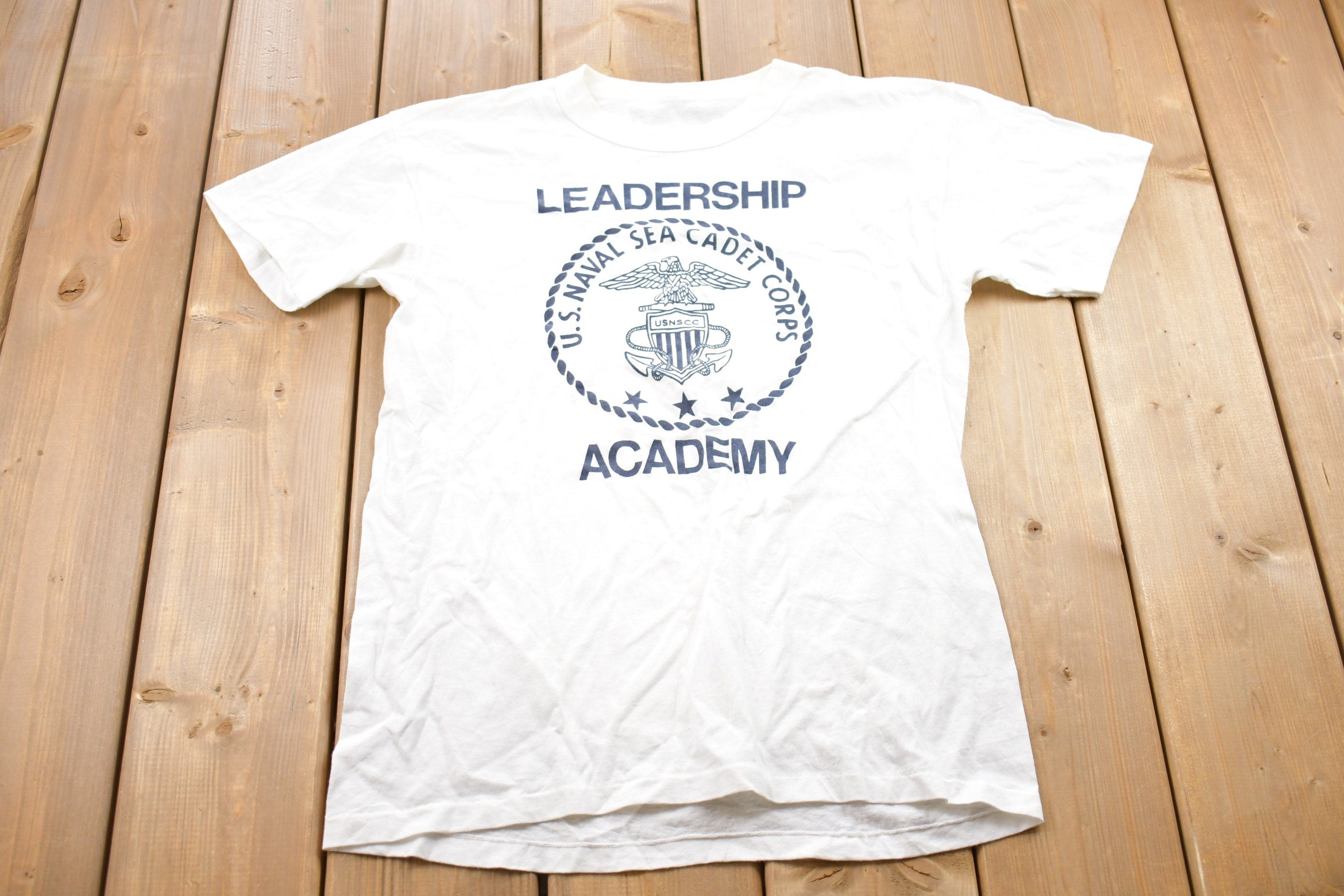Vintage 1990s US Naval Leadership Academy Graphic T-Shirt