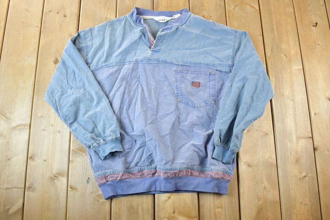 Vintage 1990s Gitano Unique Souvenir Colour Block Crewneck Sweatshirt Made In USA