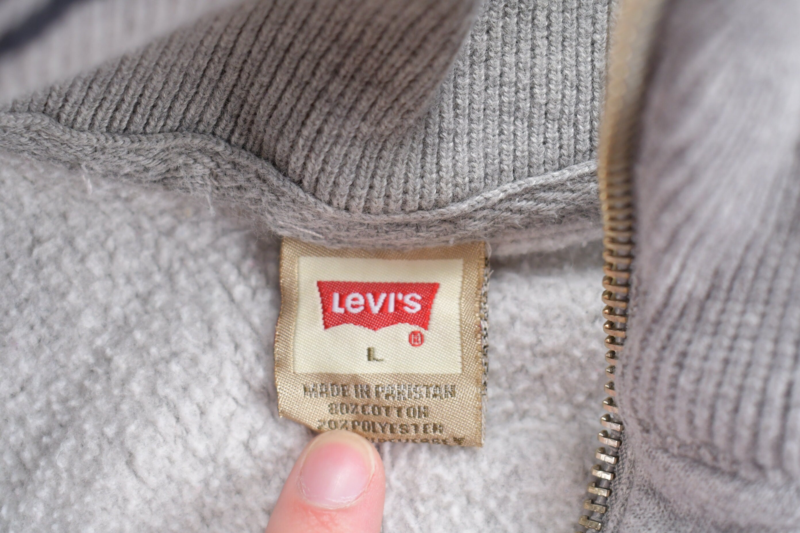 Vintage 1990s Levis Blue Jeans Quarter Zip Sweatshirt