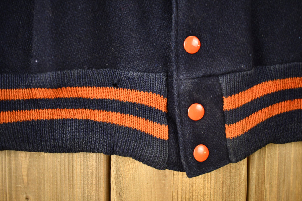 Vintage 1980s Genuine Flynntan Leather Blank Varsity Jacket