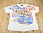 Vintage 1990s NASCAR Coca Cola 600 The Great American Classic All Over Print Racing Graphic T-Shirt Made In USA