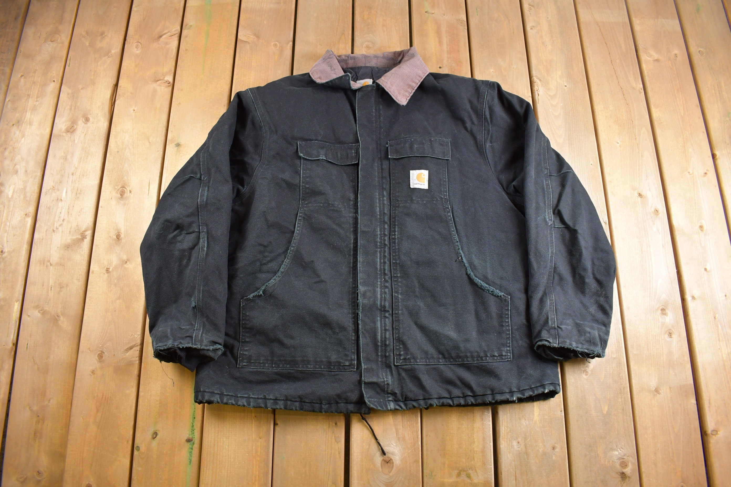 Vintage 1990s Traditional Carhartt Work Coat  Workwear  Vintage Carhartt  Distressed Carhartt