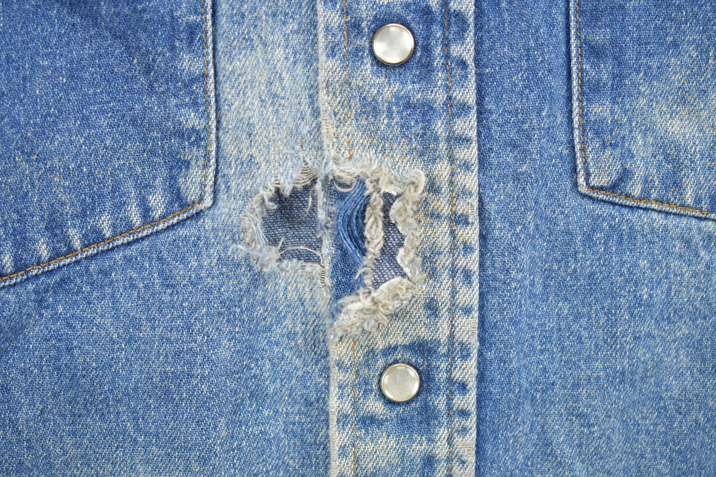 Vintage 1980s Carhartt Pearl Snap Denim Shirt