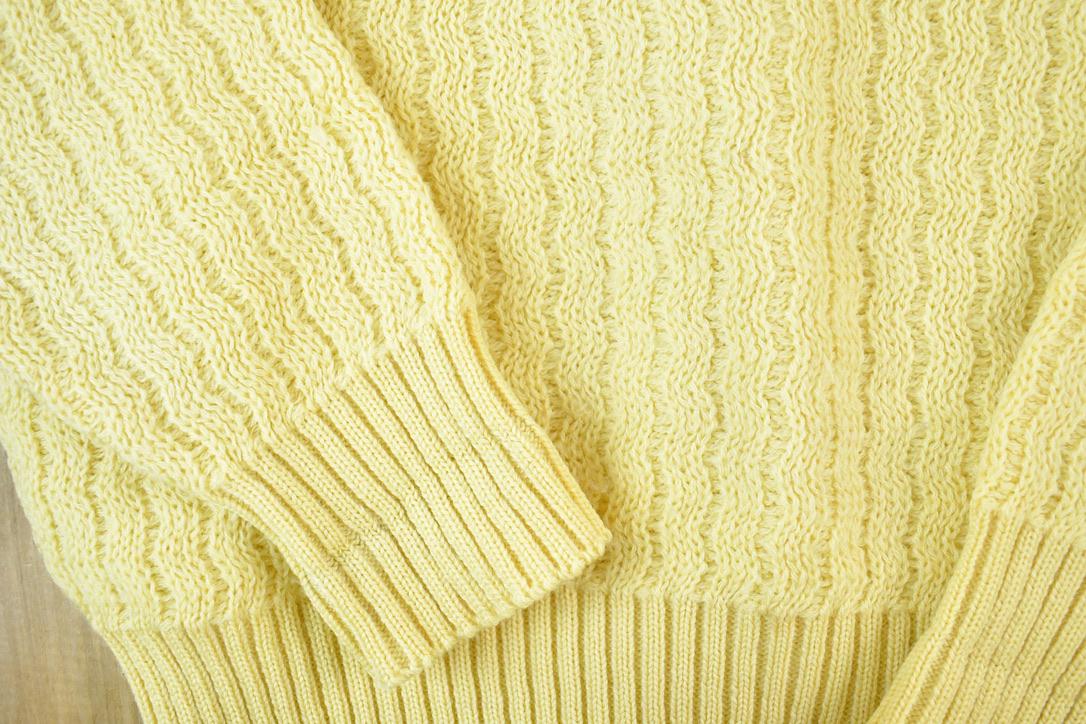 Vintage 1990s Spring Street Knitters Cable Knit Abstract Pattern Crewneck Sweater Made In USA