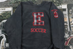 Vintage 1990s Medallion Soccer Sportswear Embroidered Crewneck / 90s Crewneck / Vintage Big E Varsity Sweater / Collegiate Sweatshirt