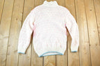 Vintage 1980s Avocado Knit Abstract Pattern Crewneck Sweater Womens S