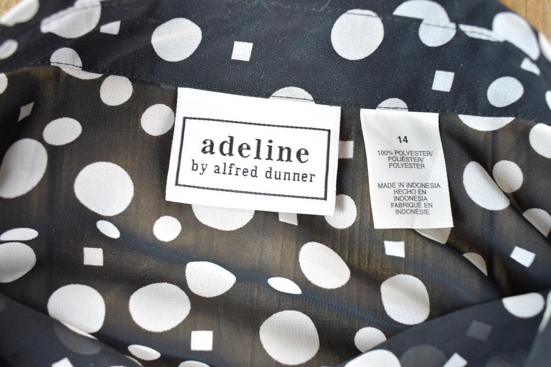 Vintage 1990s Adeline See Through Polka Dot Button Up Shirt Womens M