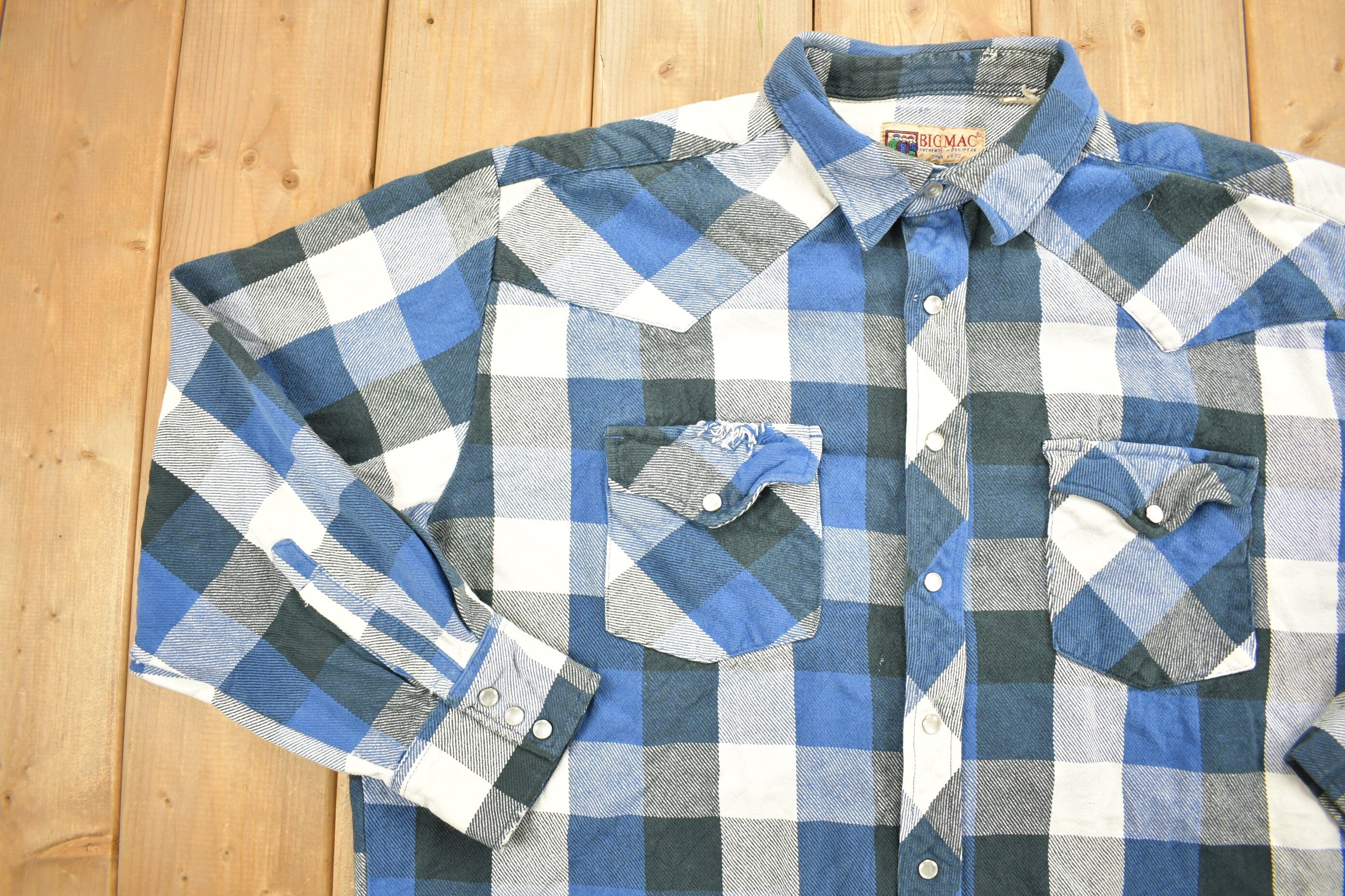 Vintage 1990s Big Mac Plaid Lined Button Up Shirt