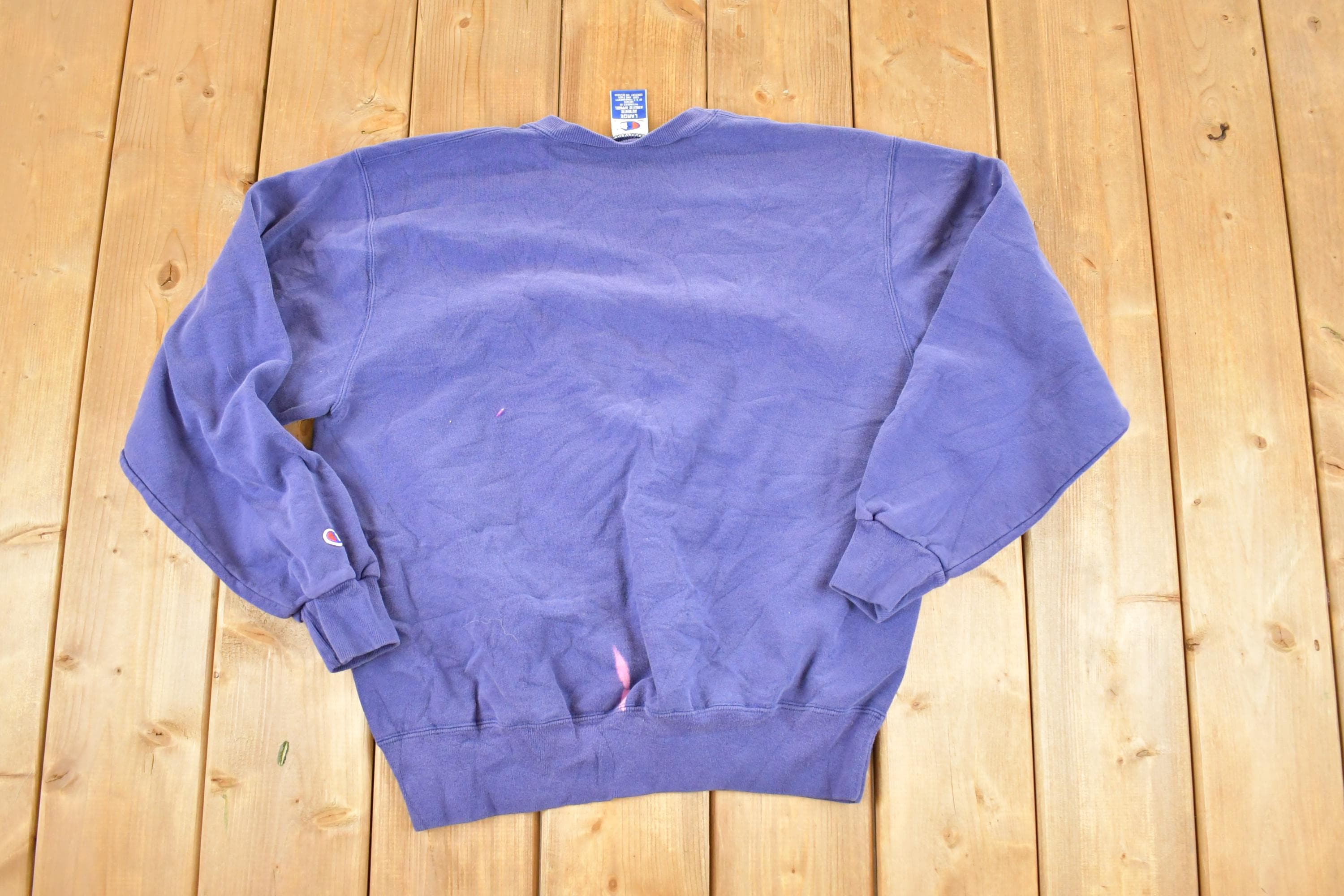 Vintage 1990s Champion Text Logo Crewneck Sweatshirt Men's M
