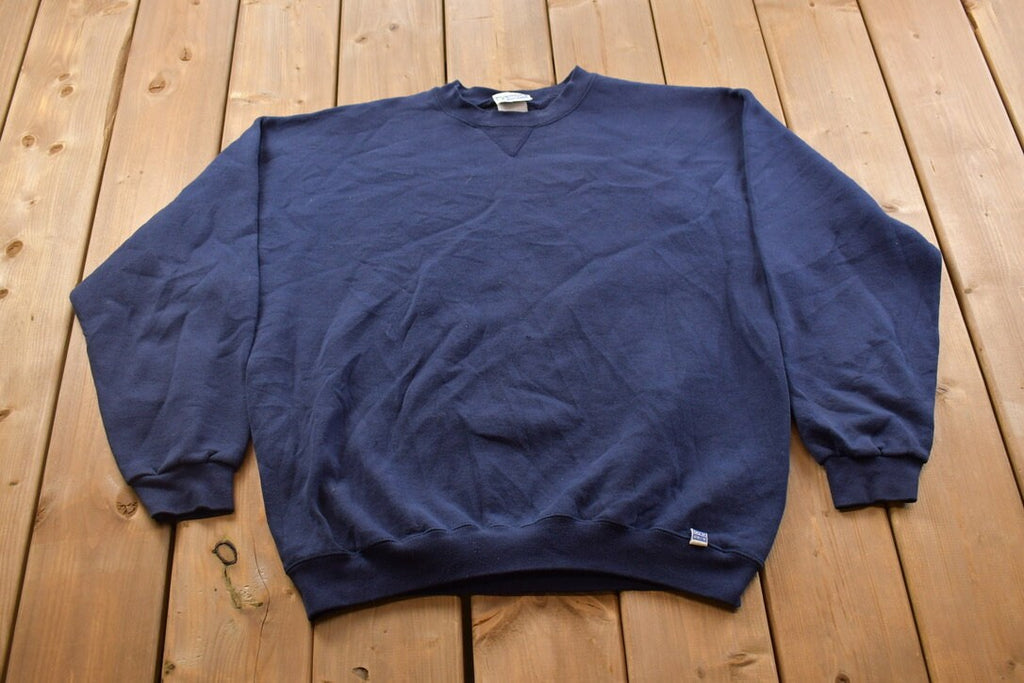Vintage 1990s Discus Athletic Blank Navy Blue Crewneck Sweatshirt