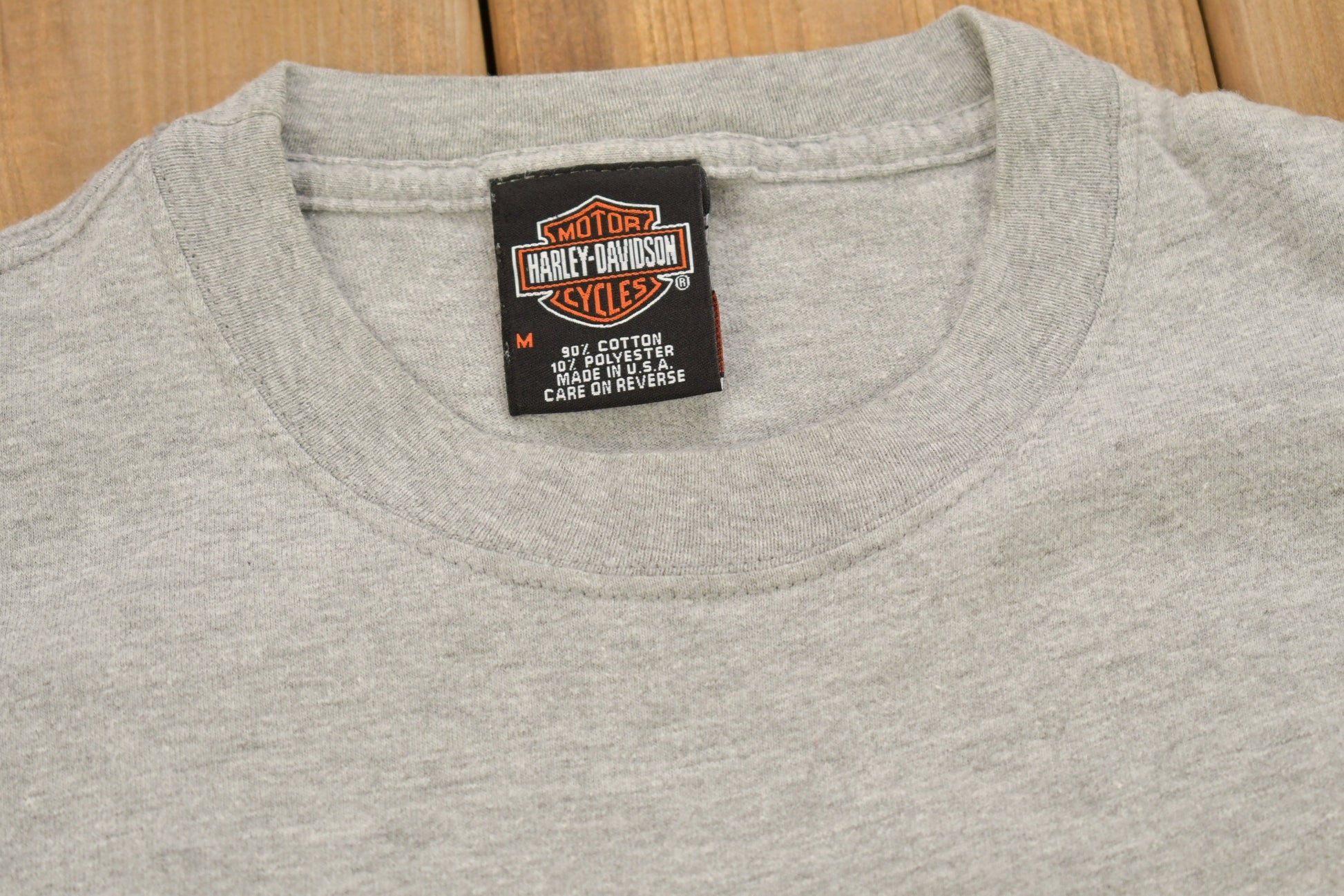 Vintage 1990s Big Moose Harley Davidson Portland Maine T-Shirt / Made In USA / Biker Tee / Souvenir T Shirt / Pocket Tee