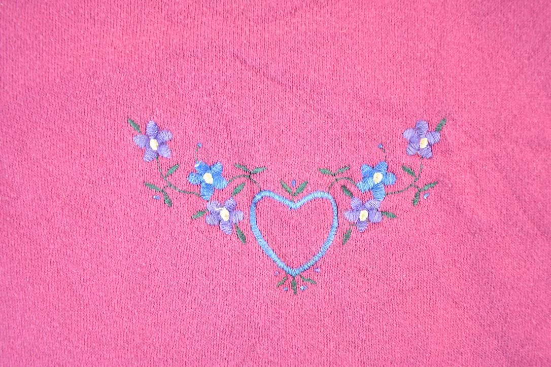 Vintage 1990s Cute Hearts Grandma Crewneck Sweatshirt Womens L