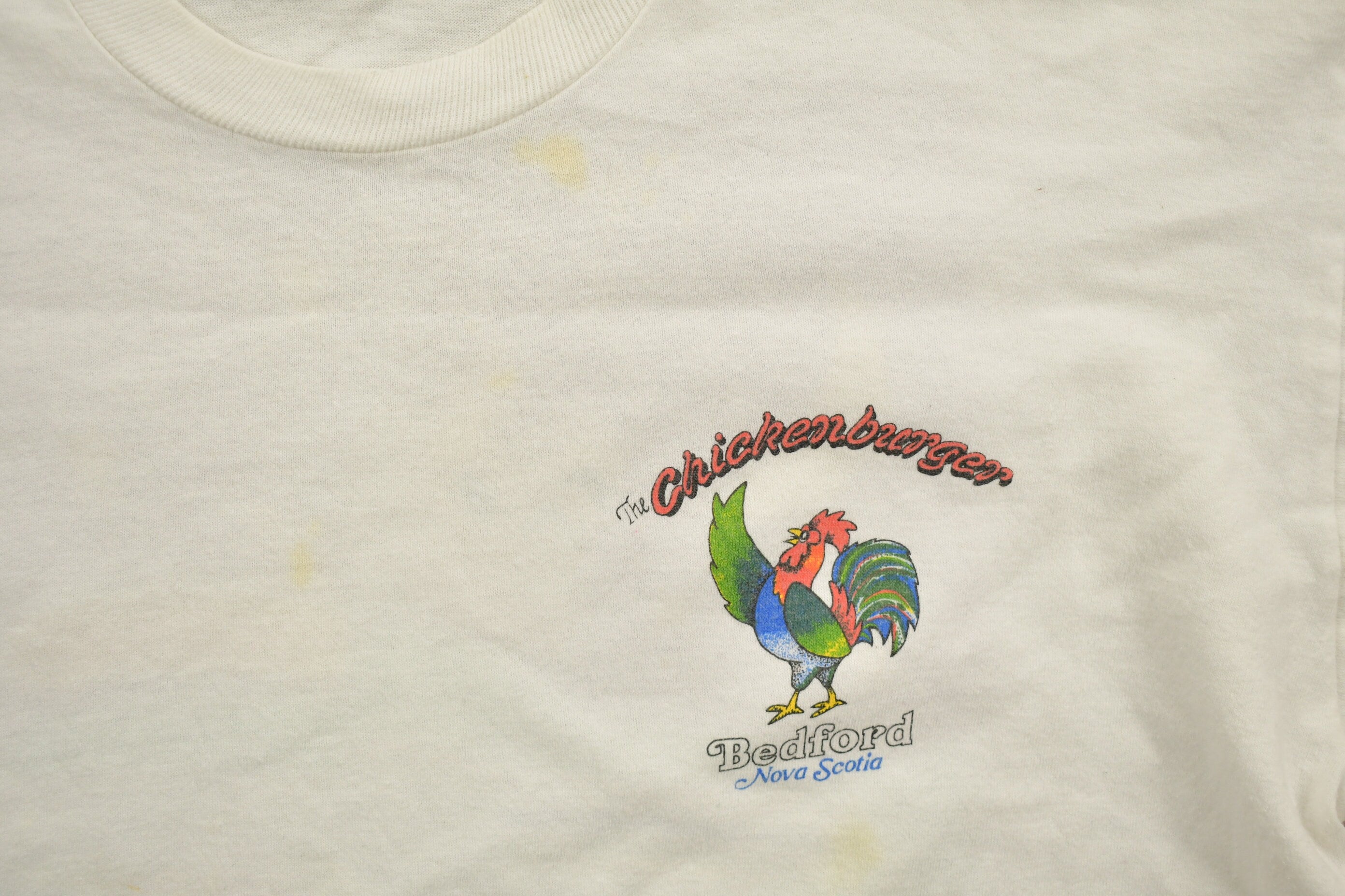 Vintage 1990 Chickenburger Bedford Nova Scotia Graphic T Shirt