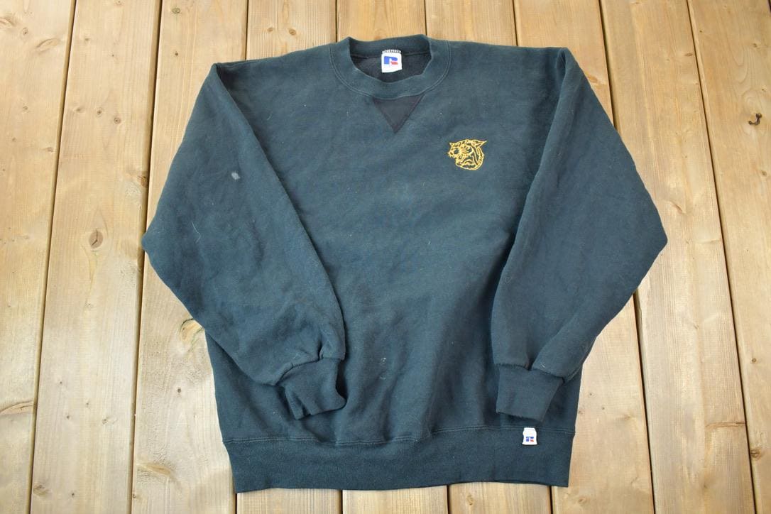 Vintage 1990s Russell Tiger Head University Collegiate Crewneck
