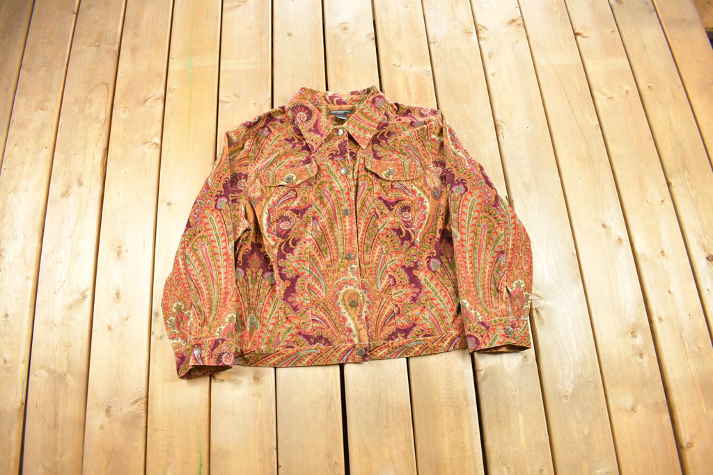 Vintage 1990s State-ments All Over Print Knitted Blazer