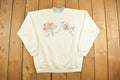 Vintage 1990s Carroll Reed Double Collar Floral Graphic Crewneck Sweatshirt