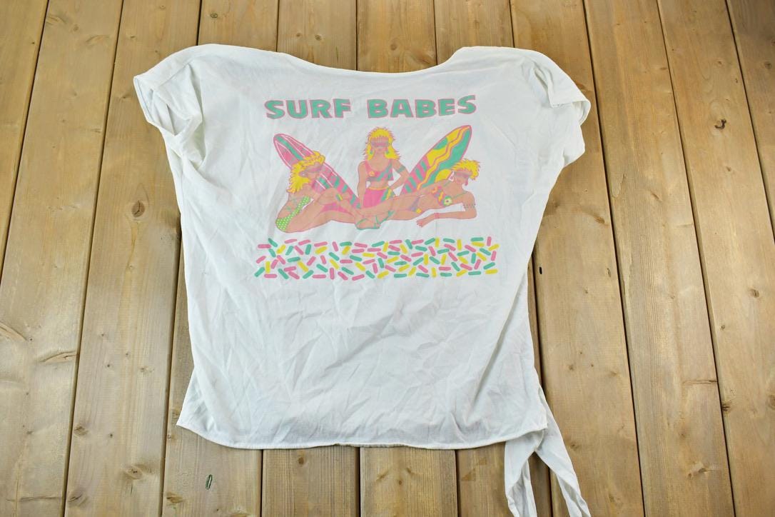 Vintage 1990s Surf Babes Oversized Single Stitch T-Shirt