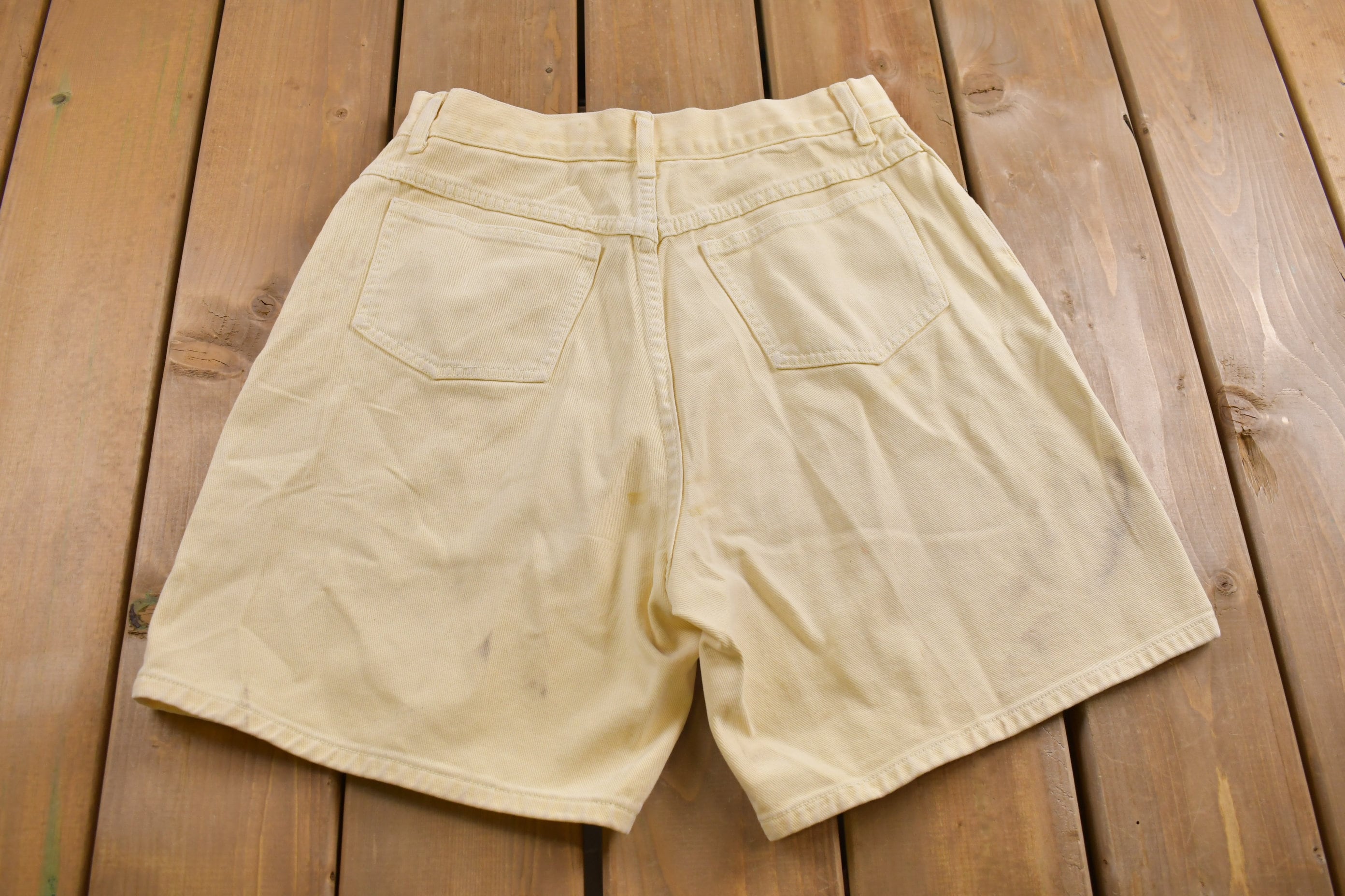 Vintage 1990s Pasta Yellow Jean Shorts 28 x 7