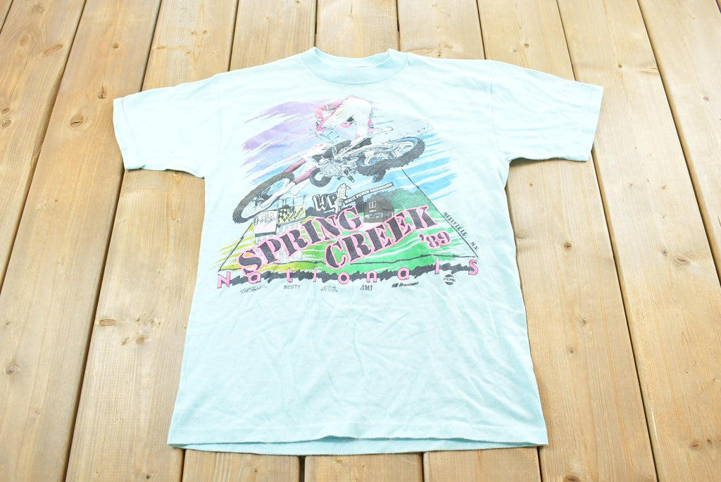 Vintage 1989 Spring Creek Nationals Motocross Racing T-Shirt Mens S