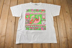 Vintage 1990s Surfing Theme Single Stitch Graphic T Shirt Made In Canada Size XL