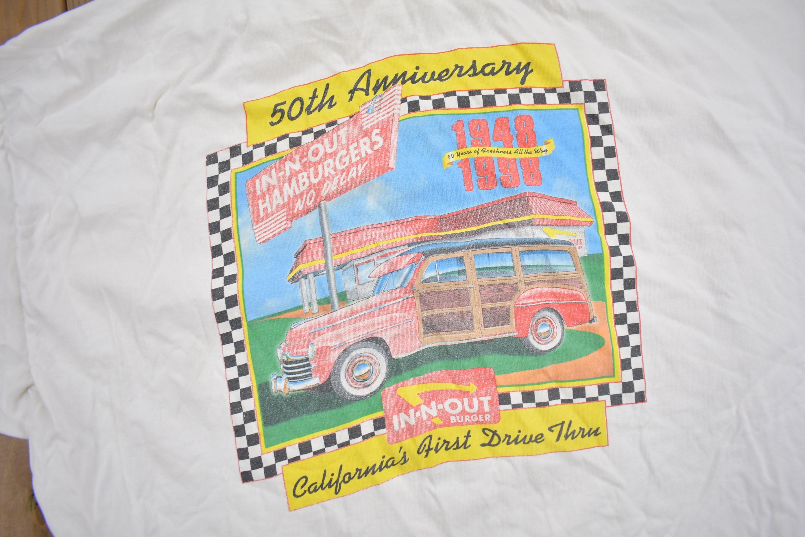 Vintage 1998 In-N-Out Burger California Promo T-Shirt