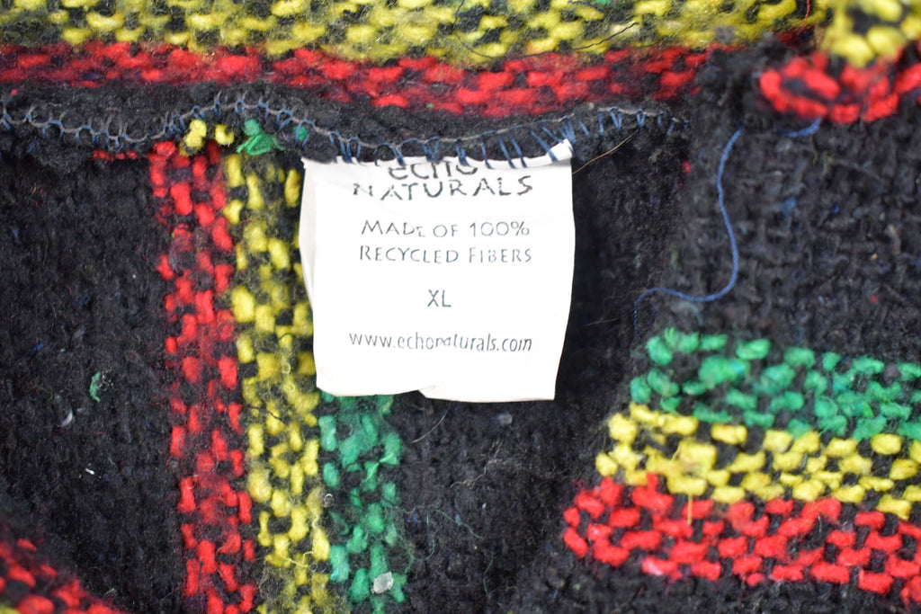 Vintage Knitted Blanket Hooded Sweater