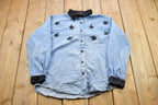 Vintage 1990s Jean Floral Theme Button Up Shirt