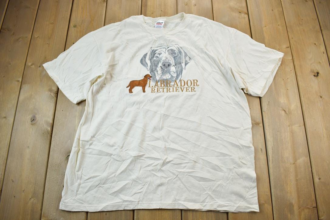 Vintage 1990s Anvil Labrador Retriever Graphic T-Shirt