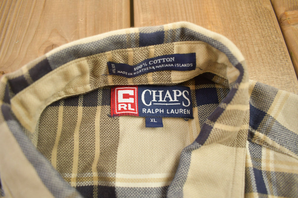 Vintage 1990s Chaps Ralph Lauren Plaid Flannel Button Up Shirt