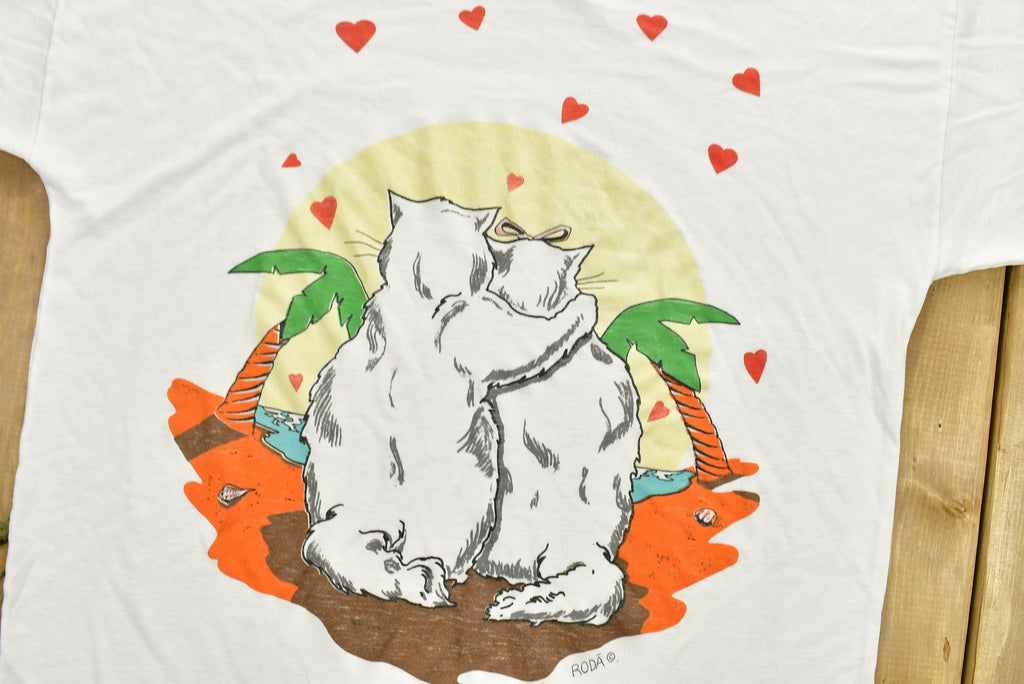 Vintage 1990's Cute Cats Graphic Animal Lounge T-Shirt