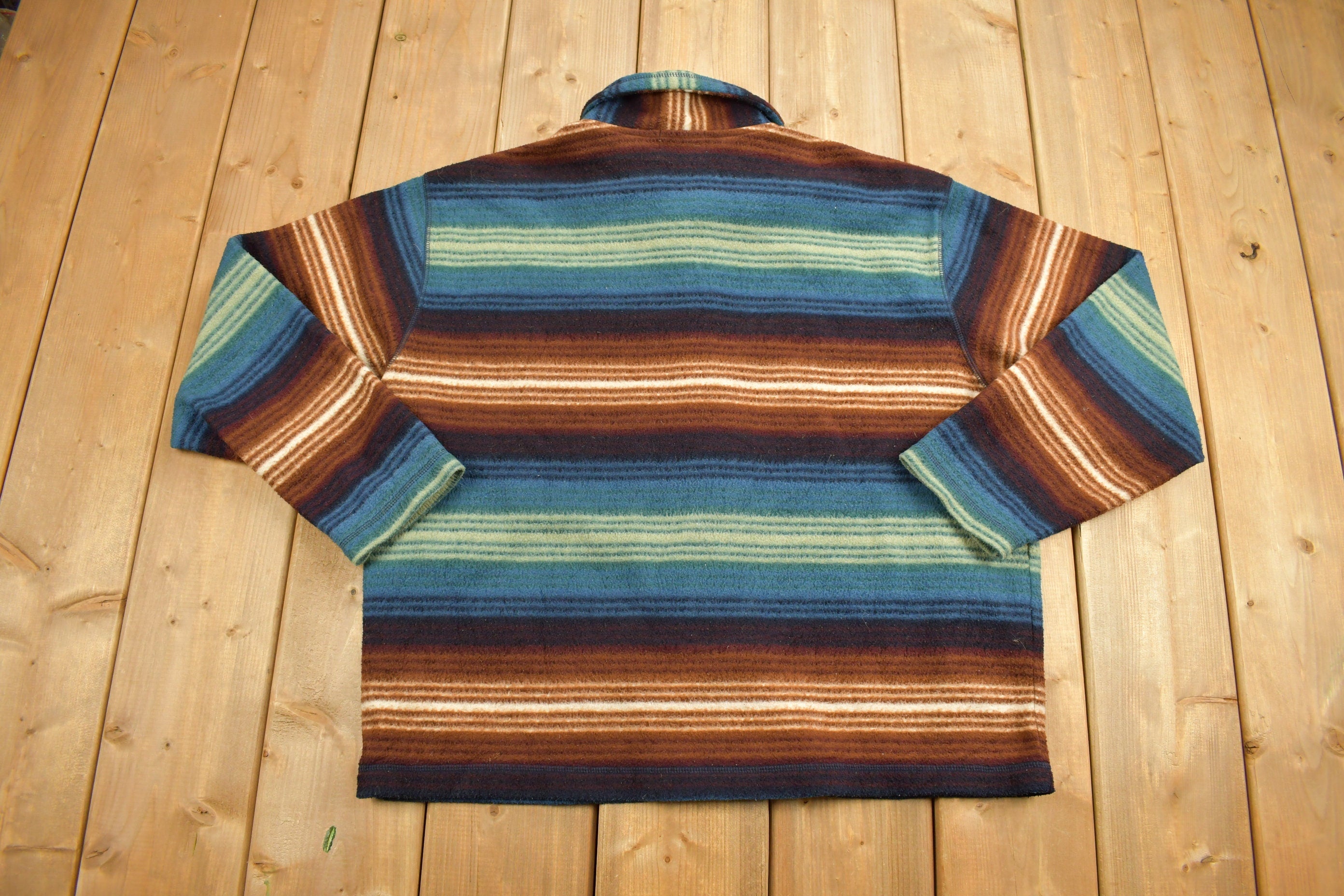 Vintage 1990s Paul Harris Design Button Up Shirt / 1990s Button Up / Striped Shirt / Colorful / Casual Shirt / Sport