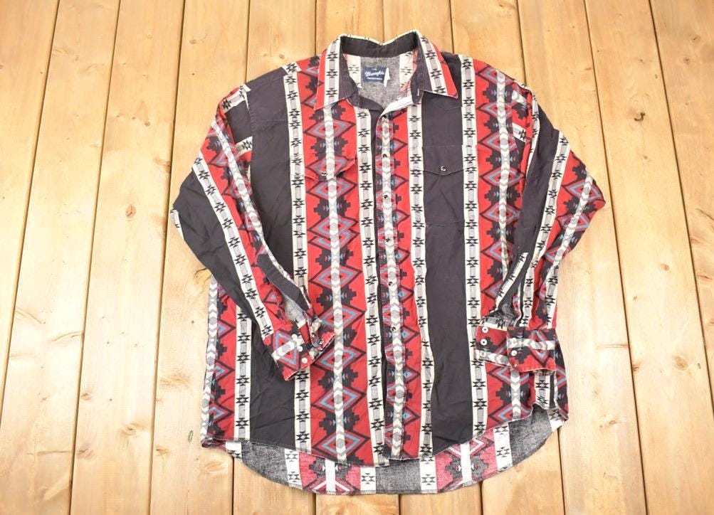 Vintage 1990s Wrangler Western Button Up Shirt Men's XL