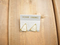 Vintage 1980s Triangular White & Gold Earrings