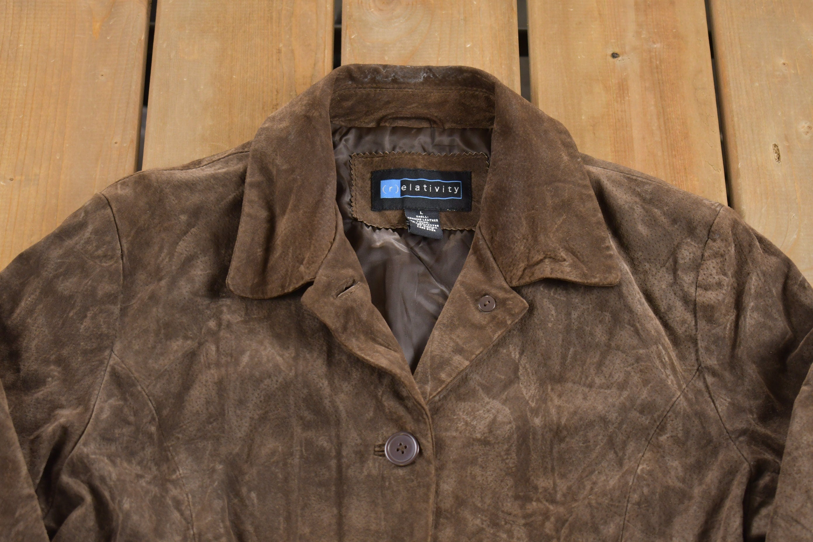 Vintage 1990s Full Length Suede Jacket