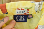 Vintage 1990s Yellow Lighthouse AOP Zip Up Shirt