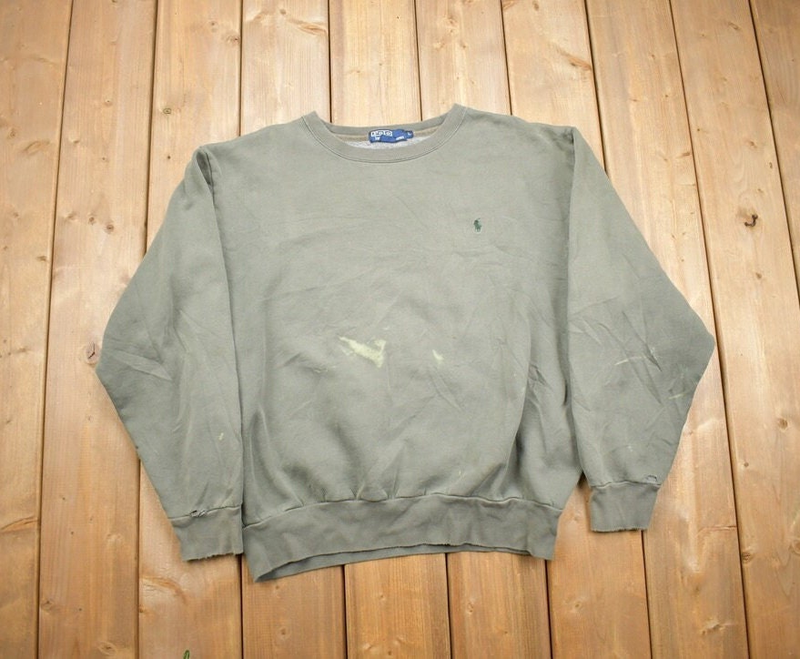 Vintage 1990s Ralph Lauren Olive Crewneck Sweatshirt